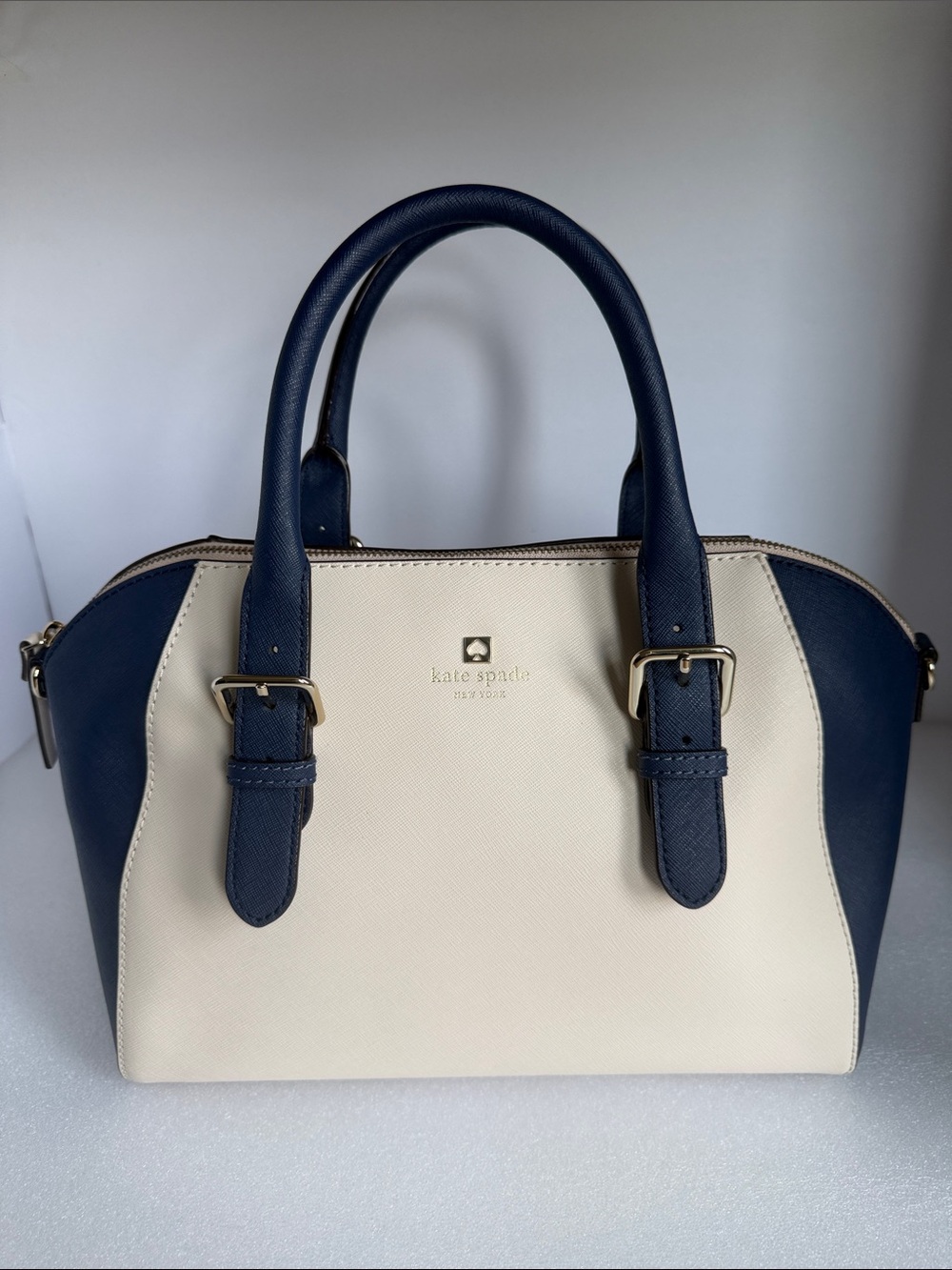 KATE SPADE New York Cove Street Pippa Satchel Pebble French Navy Leather - Picture 8 of 16